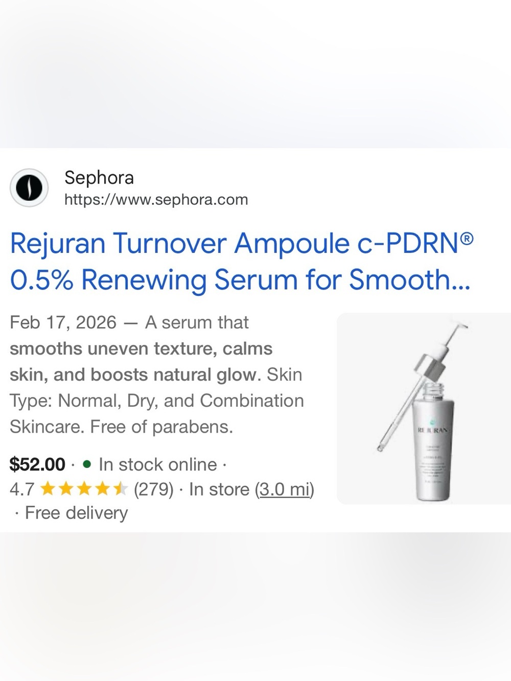 $52 REJURAN PDRN®0.5% Renewing Serum 30ml
